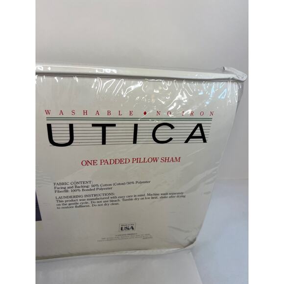 Vintage Utica Padded Pillow Sham Black & Ivory NIP! - Picture 7 of 8